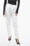 Maison Margiela Mm6 Linen Blend Drawstringed Pants In White