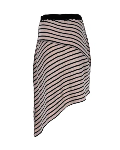 Maison Margiela Mm6  Asymmetrical Skirt In Brown Print Cotton