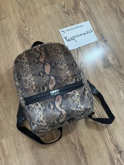 Pre-owned Maison Margiela Mm6  Backpack Fur Leopard In Black