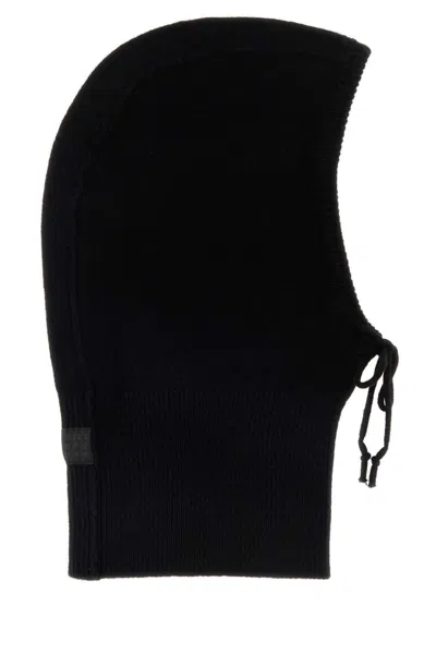 Maison Margiela Mm6  Black Wool Blend Balaclava In Pattern