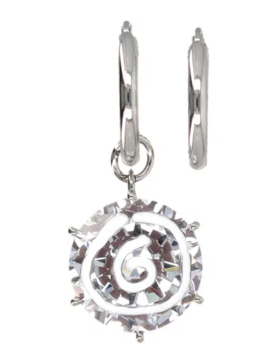 Maison Margiela Mm6  Earring Diamond 6 In Silver