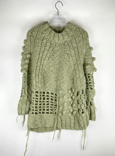 Pre-owned Maison Margiela Mm6  Green Alpaca Abstract Sweater