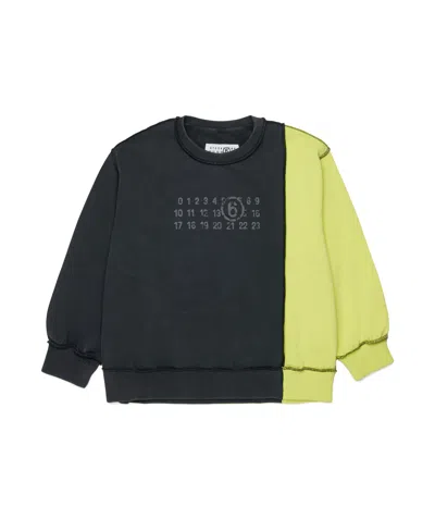 Maison Margiela Mm6  Kids Clock-block Crewneck Sweatshirt In Multi