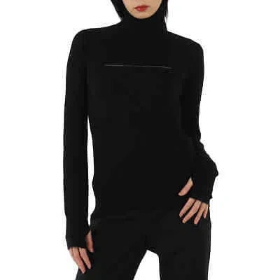 Pre-owned Maison Margiela Mm6  Ladies Black Rip Detail Turtleneck Sweater