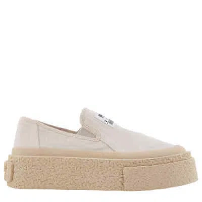 Pre-owned Maison Margiela Mm6  Ladies Ecru Slip-on Platform Sneakers In White