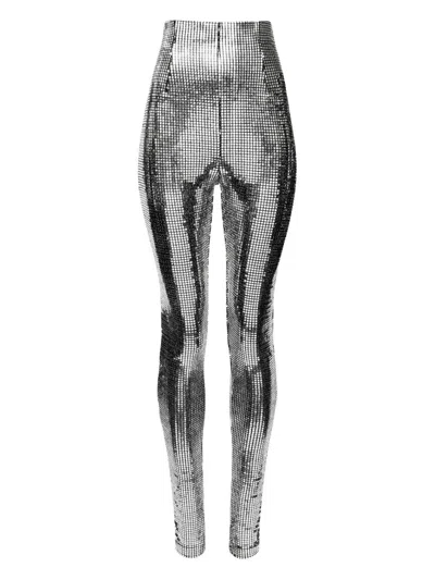 Maison Margiela Mm6  Metallized Leggings In Metallic