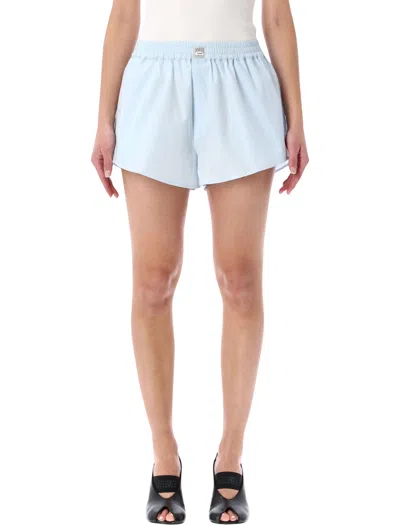 Maison Margiela Mm6  Mm6  Light Blue Cotton Poplin Shorts