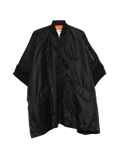 Maison Margiela Mm6  Mm6  Oversized Bomber Cape In Black