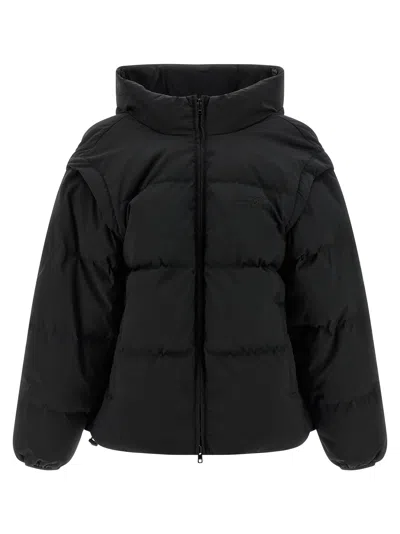 Maison Margiela Mm6  'numeric Signature Mm6' Embroidery Down Jacket In Black