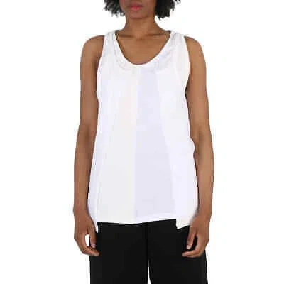 Pre-owned Maison Margiela Mm6  Off White Layered-detail Tank Top