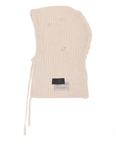 Maison Margiela Mm6  Ribbed-knit Balaclava In Blue