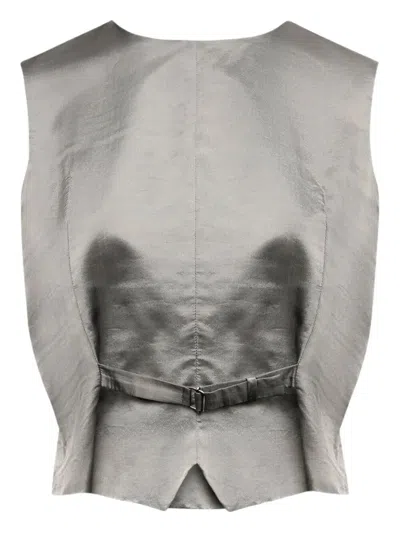 Maison Margiela Mm6  Satin-finish Vest In Gray