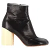 Maison Margiela Mm6  Square-toe Ankle Booties In Black Leather In Black
