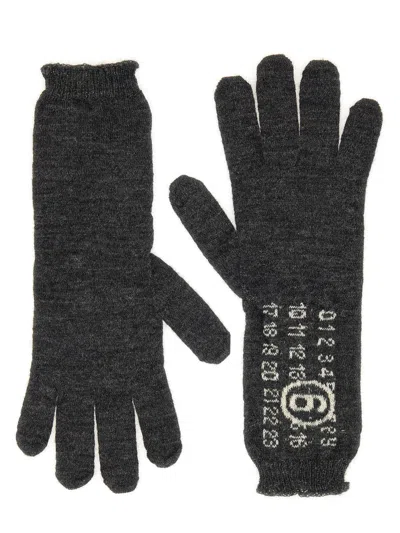 Maison Margiela Mm6  Wool Gloves. In Black