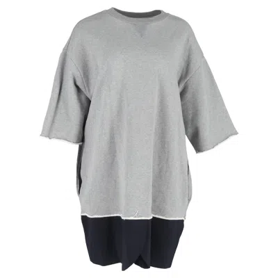 Maison Margiela Mm6 Maison Martin Margiela Color-block Sweater Dress In Grey And Black Cotton