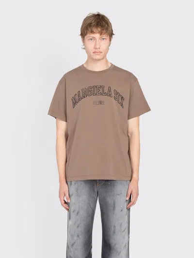 Maison Margiela Mm6 Margiela Six T-shirt In Brown