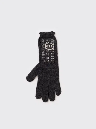 Maison Margiela Mm6 Numeric Wool Gloves In Black