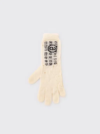 Maison Margiela Mm6 Numeric Wool Gloves In Neutral
