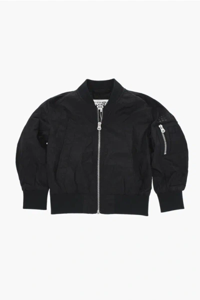 Maison Margiela Mm6 Nylon Bomber With Zip Closure In Black