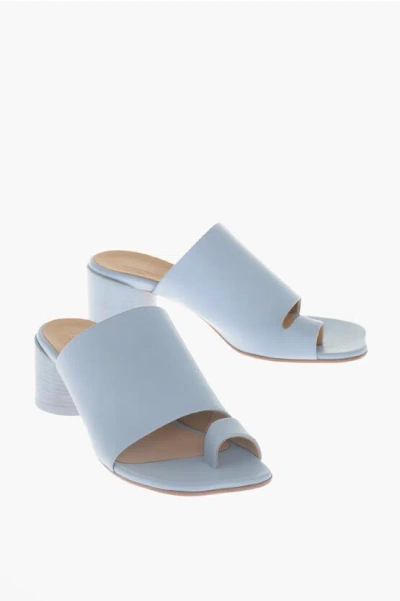 Maison Margiela Tabi-toe 40mm Leather Mules In Blue