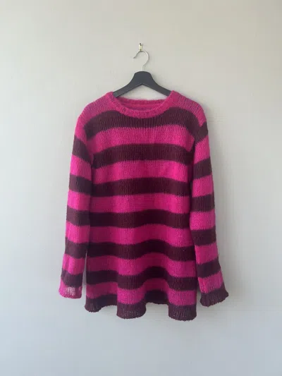Pre-owned Maison Margiela Mm6 Pink Striped Mohair Sweater