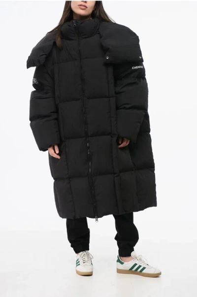Maison Margiela Mm6 Quilted Maxi Down Jacket With Removable Hood