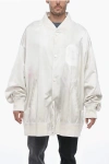 Maison Margiela Mm6 Satin Oversized Bomber Jacket With Snap Buttons