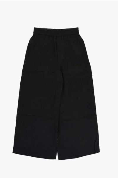 Maison Margiela Mm6 Satin Wide Pants In Black