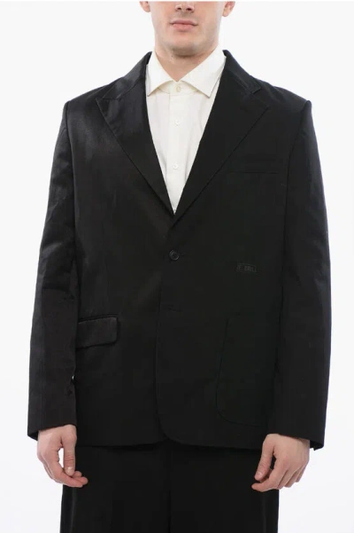 Maison Margiela Mm6 Single-breasted Blazer With Asymmetric Pockets In Black