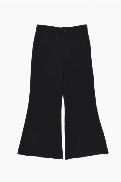 Maison Margiela Mm6 Solid Color Brushed Cotton Joggers In Black