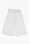 Maison Margiela Mm6 Solid Color Flared Jeans With Visible Stitching