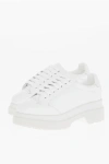 MAISON MARGIELA MM6 SOLID colour LEATHER trainers WITH HEEL 6CM