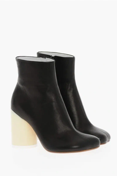 Maison Margiela Mm6 Square-toe Leather Booties 9,5cm In Black