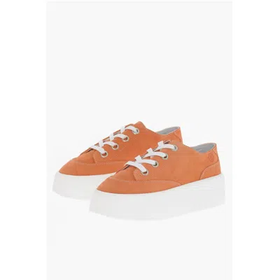 Maison Margiela Mm6 Suede Low-top Sneakers With Contrast Platform Women's 5,5cm