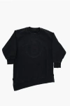 Maison Margiela Mm6 Vintage Effect Sweat Dress With Asymmetrical Hem