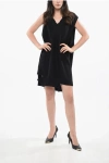 Maison Margiela Mm6 Virgin Wool Blend Dress With Cut Out Detail Grösse S In Black