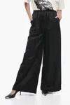 Maison Margiela Mm6 Viscose Blend Wide-leg Pants In Black