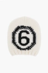 Maison Margiela Mm6 Wool Blend Beanie With Contrasting Logo
