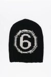 Maison Margiela Mm6 Wool Blend Beanie With Contrasting Logo