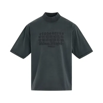 Maison Margiela Mock Neck Number Logo T-shirt In Green