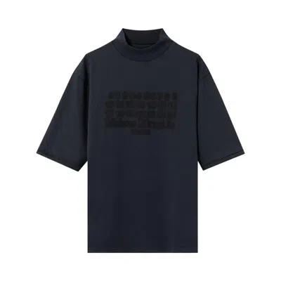 Pre-owned Maison Margiela Mock Neck Shirt 'navy' | Blue | Men's Size L