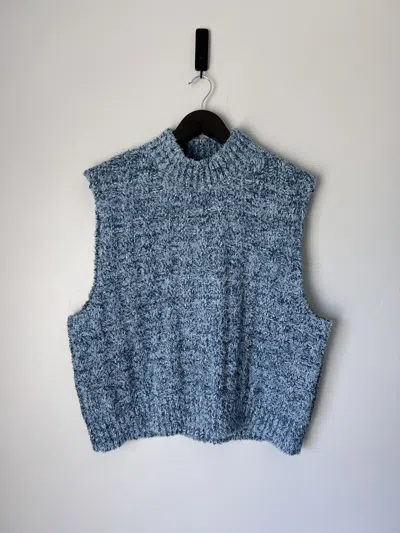 Pre-owned Maison Margiela Mock Neck Sweater Vest In Blue