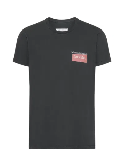 Maison Margiela Overdyed Cotton I M A Fan T-shirt In Black