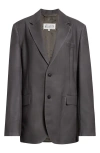 Maison Margiela Mohair & Wool Suit Jacket In Dark Taupe