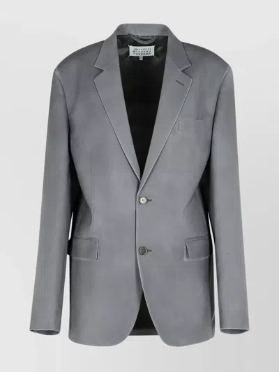 Maison Margiela Mohair Blend Blazer Featuring Pockets In Grey