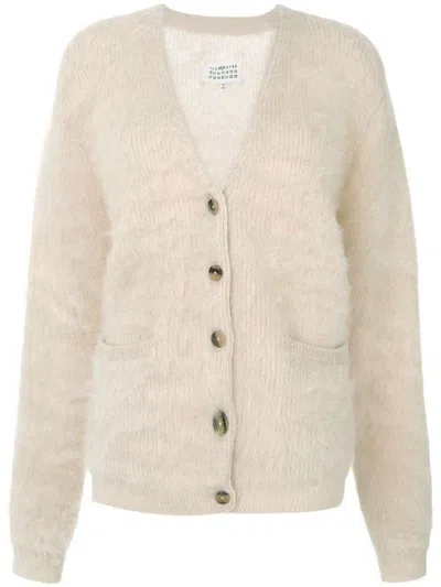Pre-owned Maison Margiela Mohair Oversized Slouchy Fuzzy Cardigan Cobain In Cream/off/white