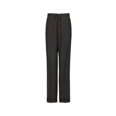 Maison Margiela Mohair Trousers Woman Blue In Brown