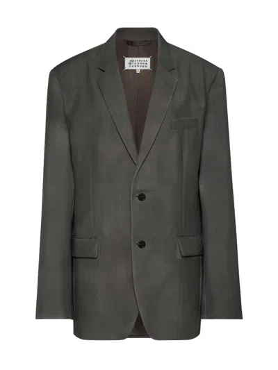 Maison Margiela Mohair Wool Blazer In Grey
