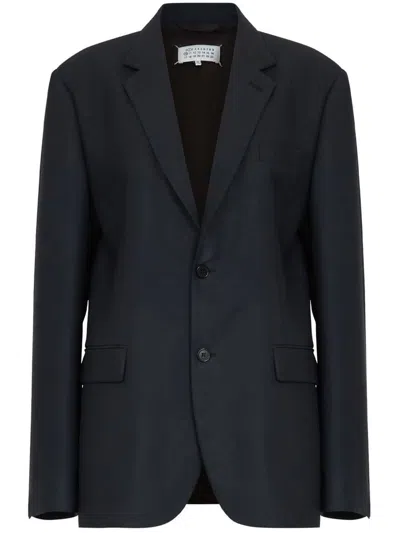 MAISON MARGIELA MOHAIR-WOOL BLEND SUIT COAT IN BLACK