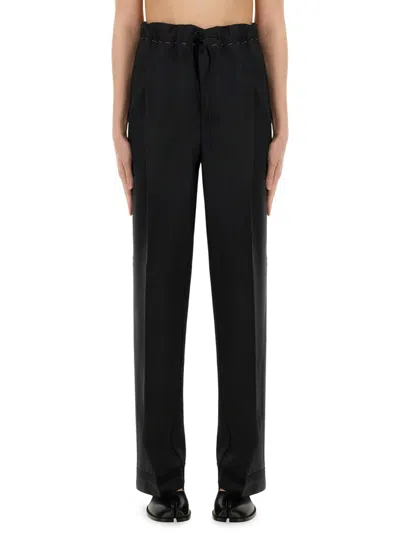 Maison Margiela Mohair Wool Trousers In Black